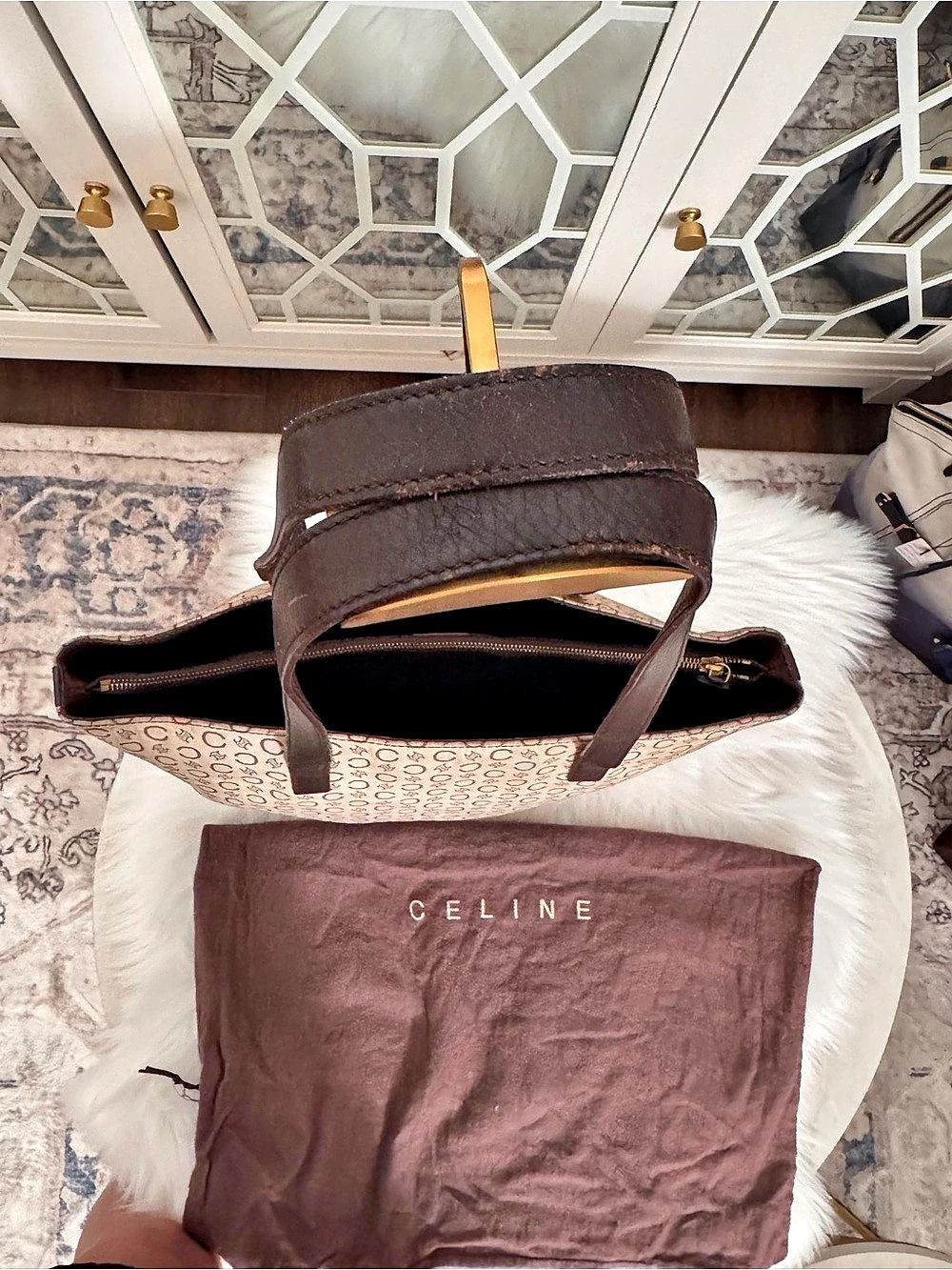 Celine Vintage Macadam Canvas Tote Bag - Picture 8 of 16